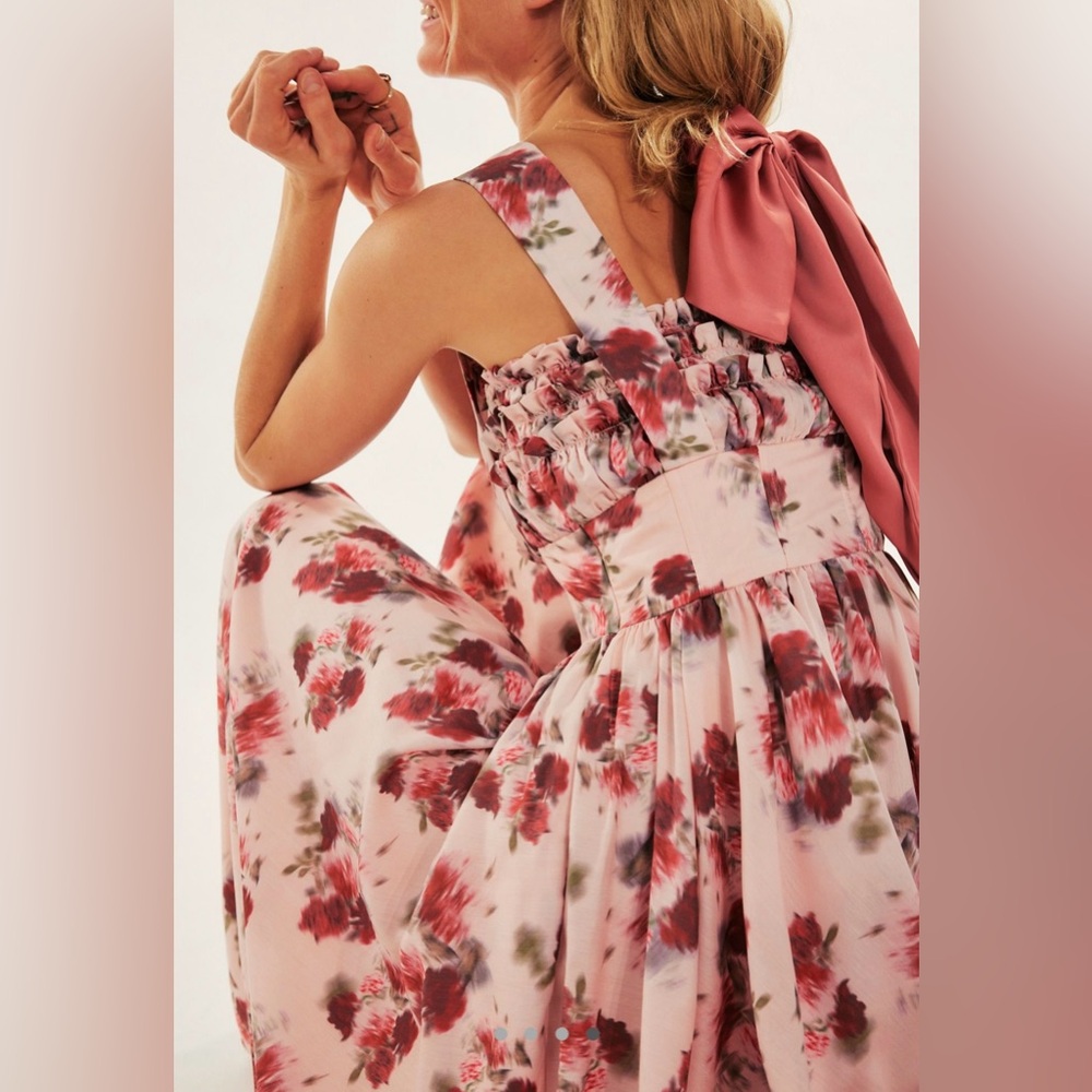 Free People x Maison Amory The Grace Dress Rose Floral NWT 🔖 - Picture 4 of 10